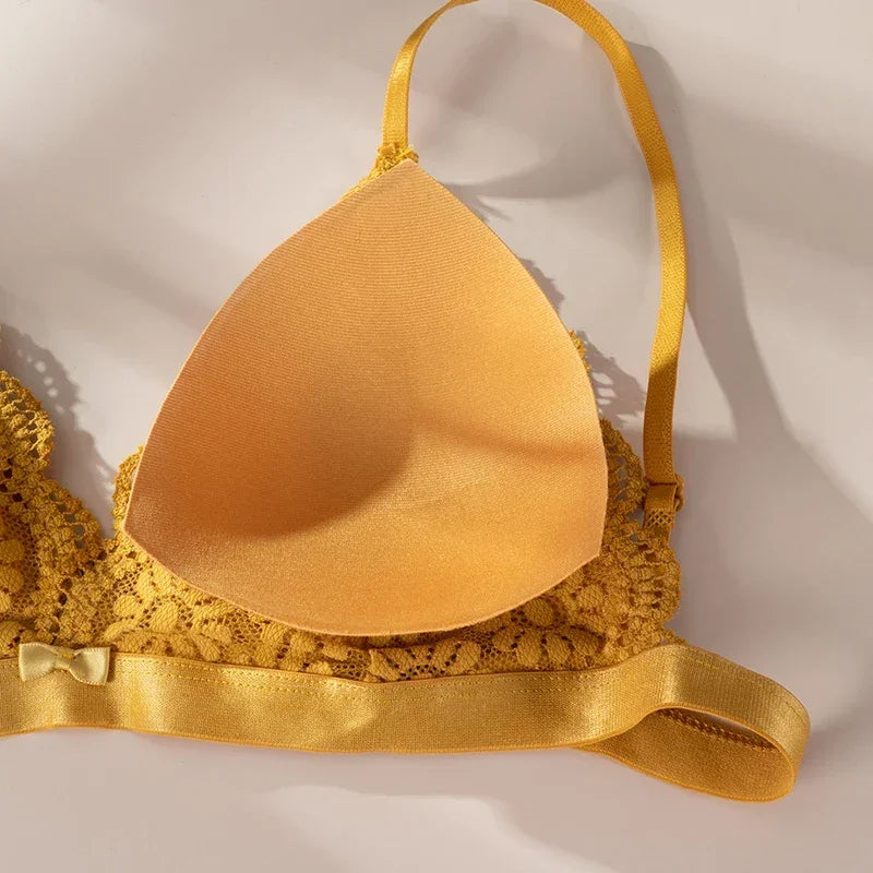 Ensemble de Lingerie Femme en Dentelle - Soutien-gorge Sans Coutures Dos Nu et Culotte Assortie