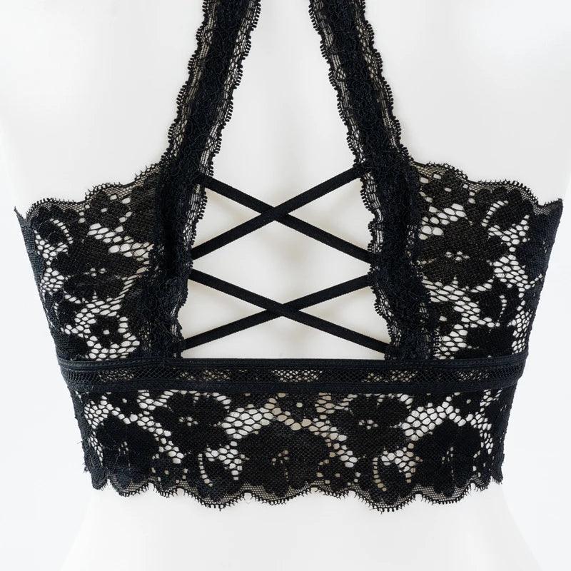 Bralette Dentelle Sans Armature - Dos Ajouré et Coques Rembourrées 3/4 - Just For Pure Ladies