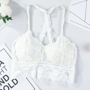 Bralette Dentelle Sans Armature - Dos Ajouré et Coques Rembourrées 3/4 - Just For Pure Ladies