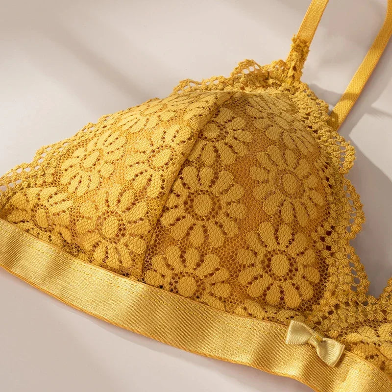 Ensemble de Lingerie Femme en Dentelle - Soutien-gorge Sans Coutures Dos Nu et Culotte Assortie