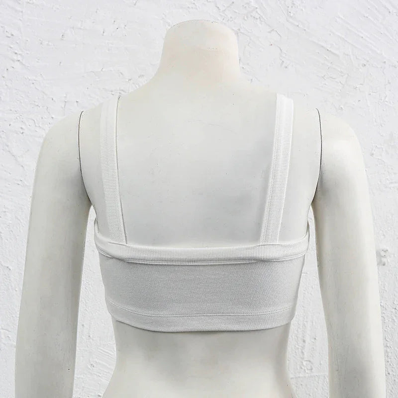 Top Tube Tricoté en Coton Femme - Débardeur Côtelé Élastique Sans Manches Style Streetwear