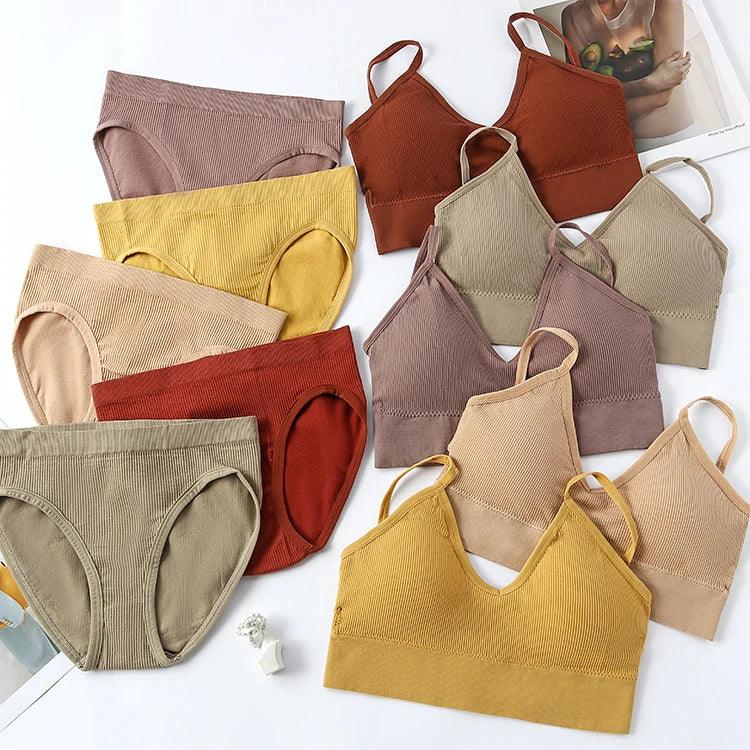 Ensemble Soutien-gorge Push-up et String Seamless - Lingerie Sport Fitness Femme