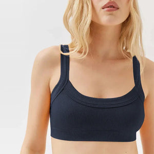 Top Tube Tricoté en Coton Femme - Débardeur Côtelé Élastique Sans Manches Style Streetwear
