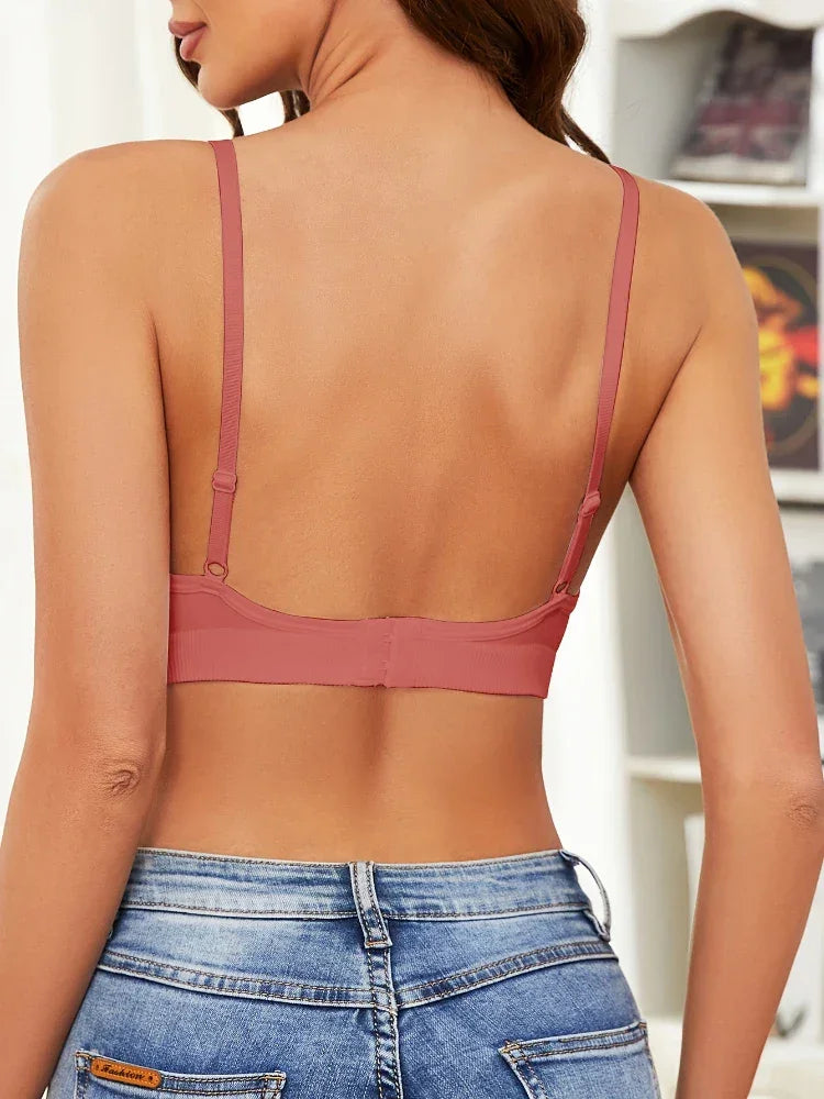 Soutien-gorge Push-up Sans Couture avec Bretelles Détachables - Lingerie Confort Invisible 3/4 Bonnet