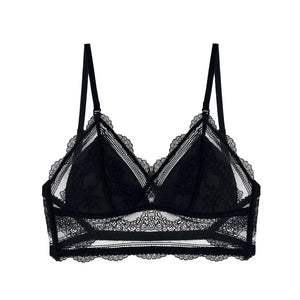 Soutien-gorge en Dentelle Deep V Dos Nu Sans Armatures - Bralette Push-up Seamless