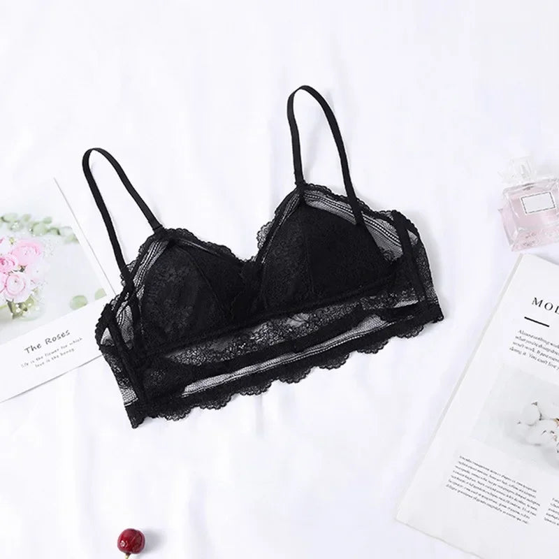 Soutien-gorge en Dentelle Deep V Dos Nu Sans Armatures - Bralette Push-up Seamless