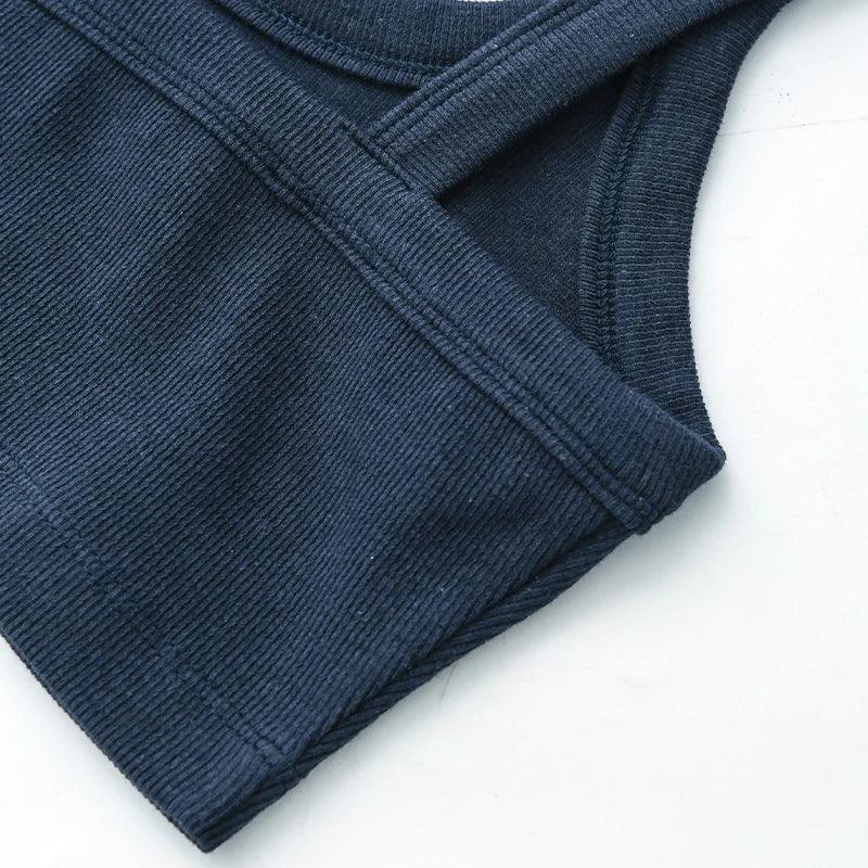 Top Tube Tricoté en Coton Femme - Débardeur Côtelé Élastique Sans Manches Style Streetwear