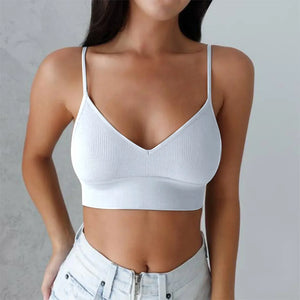 Brassières Sport Femme avec Rembourrage - Col V Sans Armatures Just For Pure Ladies