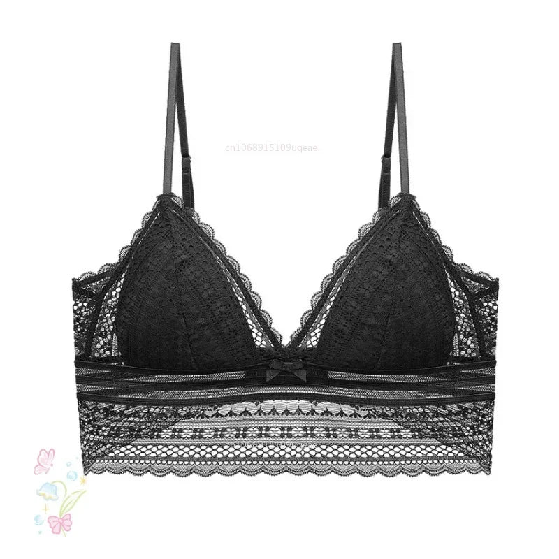 Soutien-gorge en Dentelle Française dos Nu sans Armatures - Bralette Triangulaire Douce