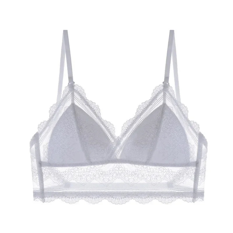 Soutien-gorge en Dentelle Deep V Dos Nu Sans Armatures - Bralette Push-up Seamless