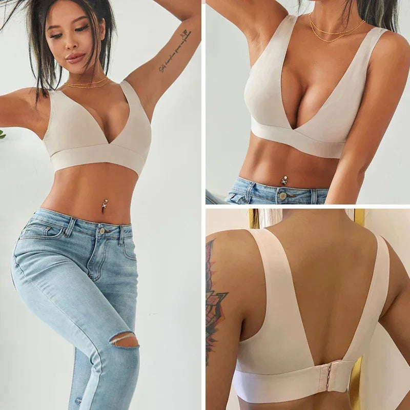 Soutien-gorge Push-up Dos Nu TakeTalk - Décolleté Plongeant Sans Coutures