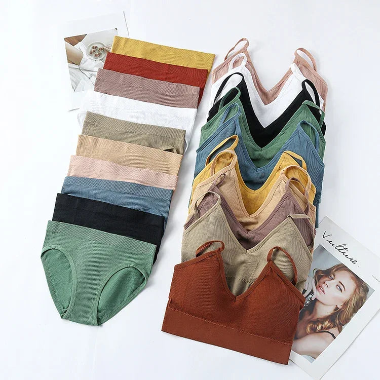 Ensemble Soutien-gorge Push-up et String Seamless - Lingerie Sport Fitness Femme