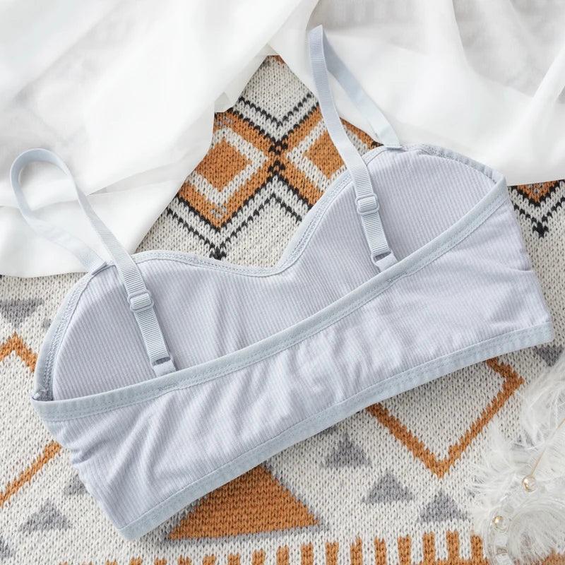 Soutien-gorge Crop Top Sans Armatures Push-up - Brassière Active Côtelée