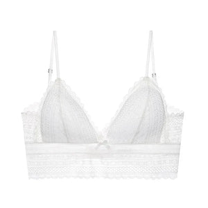 Soutien-gorge en Dentelle Française dos Nu sans Armatures - Bralette Triangulaire Douce