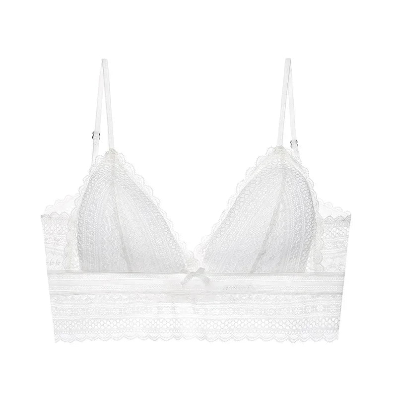 Soutien-gorge en Dentelle Française dos Nu sans Armatures - Bralette Triangulaire Douce