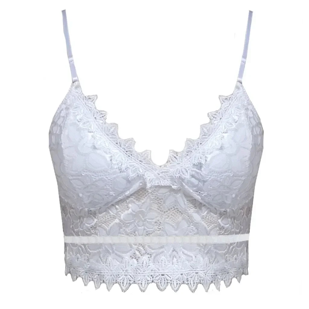 Bralette en Dentelle Florale Push-Up sans Armatures - Lingerie Sexy Femme Été - Just For Pure Ladies