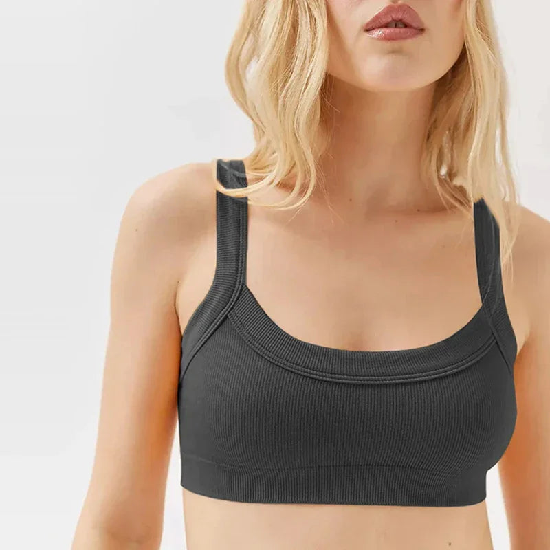 Top Tube Tricoté en Coton Femme - Débardeur Côtelé Élastique Sans Manches Style Streetwear