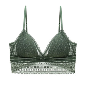 Soutien-gorge en Dentelle Française dos Nu sans Armatures - Bralette Triangulaire Douce