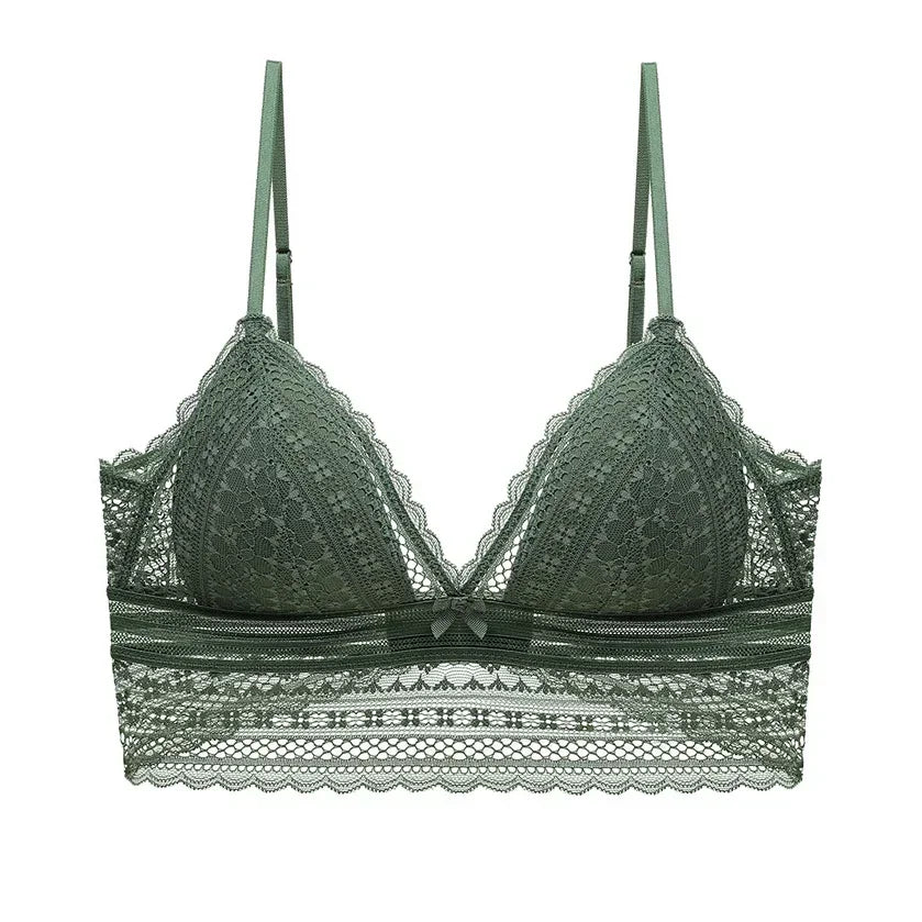 Soutien-gorge en Dentelle Française dos Nu sans Armatures - Bralette Triangulaire Douce