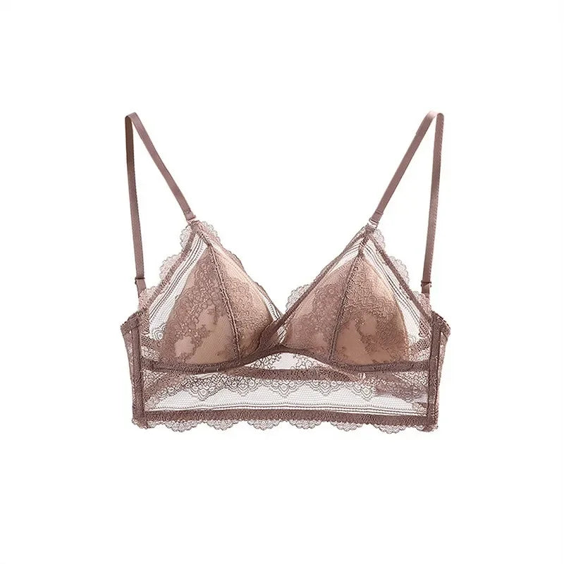 Soutien-gorge en Dentelle Deep V Dos Nu Sans Armatures - Bralette Push-up Seamless
