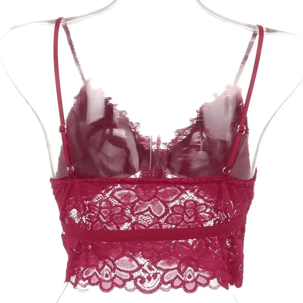 Bralette en Dentelle Florale Push-Up sans Armatures - Lingerie Sexy Femme Été - Just For Pure Ladies