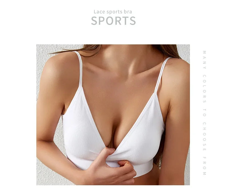 Ensemble Soutien-gorge Push-up et String Seamless - Lingerie Sport Fitness Femme