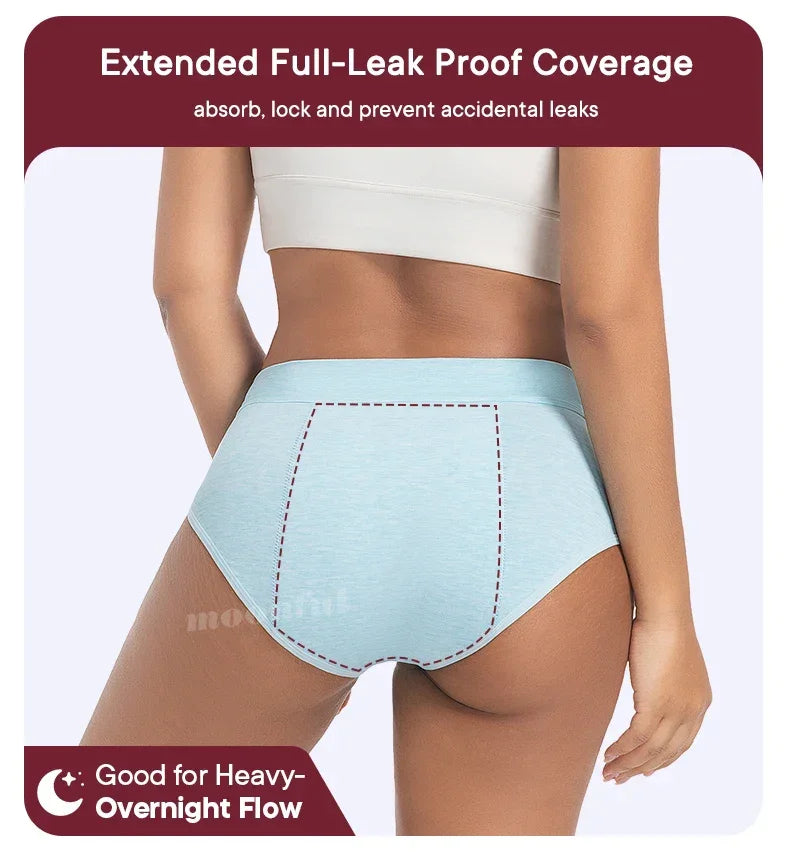 Culotte Menstruelle Taille Haute Flux Abondant - Fibre de Bambou Super Absorbante 30-40ml