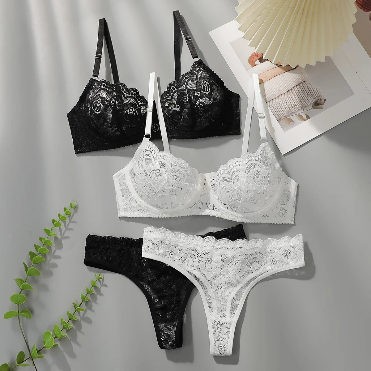 Ensemble Lingerie Dentelle Push-Up