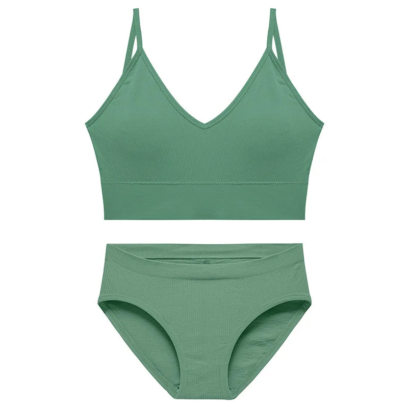 Ensemble Soutien-gorge Push-up et String Seamless - Lingerie Sport Fitness Femme
