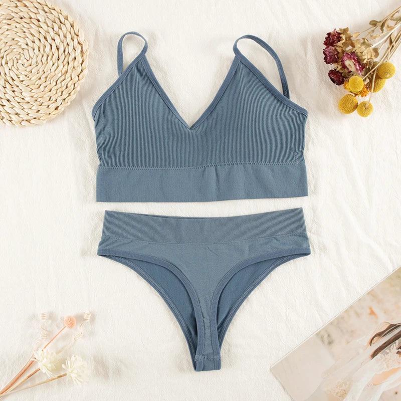 Ensemble Lingerie Femme Sans Armatures - Brassière Seamless et String