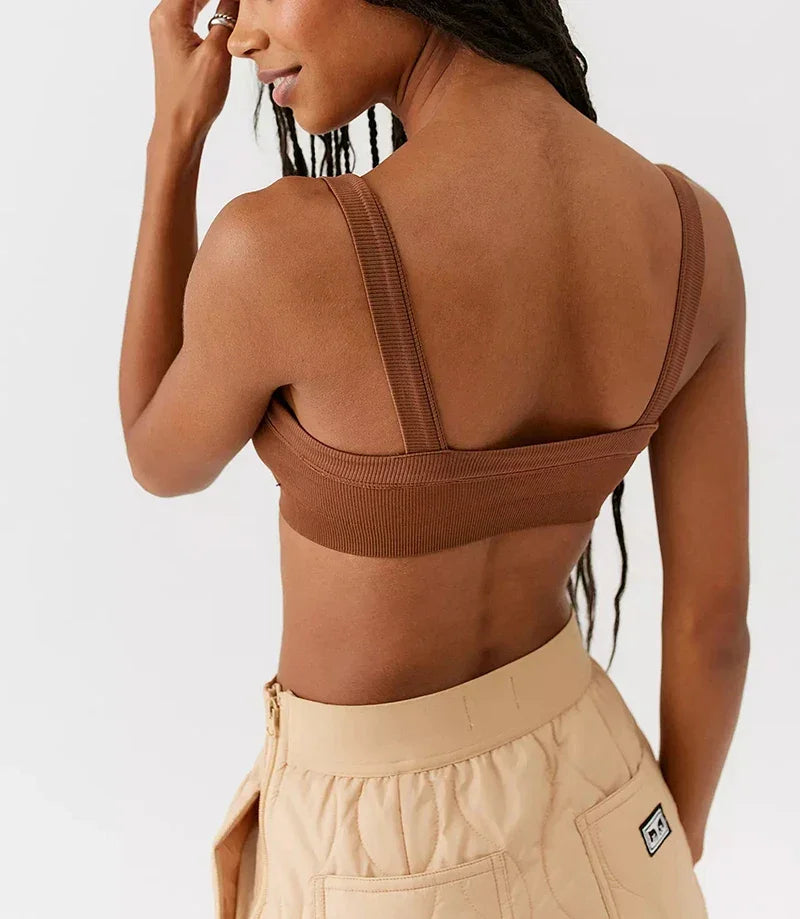 Top Tube Tricoté en Coton Femme - Débardeur Côtelé Élastique Sans Manches Style Streetwear