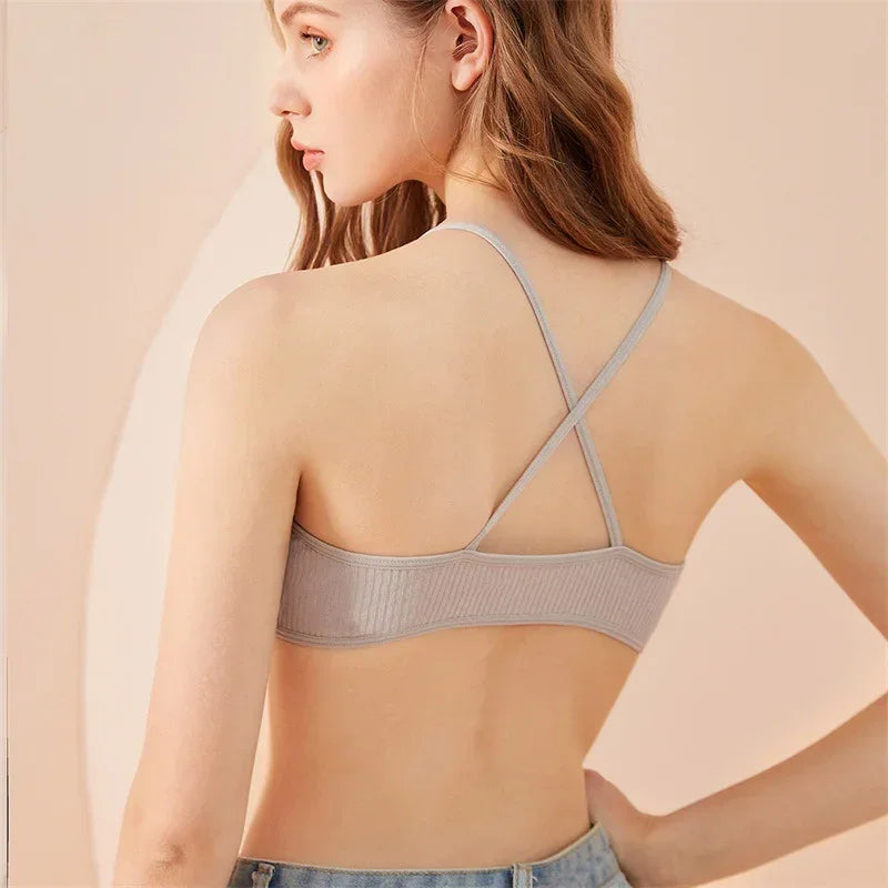 Ensemble Lingerie Coton Triangle Sans Armatures - Kit Soutien-gorge et Culotte Respirant