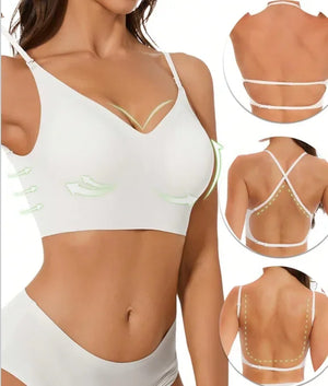 Soutien-gorge Invisible Push-up Décolleté Plongeant avec Bretelles Transparentes - Dos Nu Sans Armatures