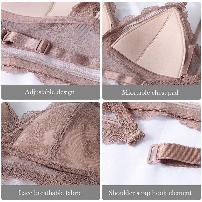 Soutien-gorge en Dentelle Deep V Dos Nu Sans Armatures - Bralette Push-up Seamless