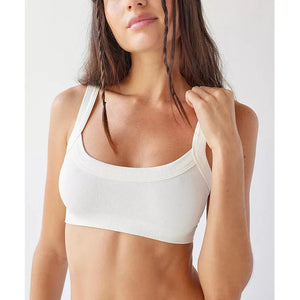 Top Tube Tricoté en Coton Femme - Débardeur Côtelé Élastique Sans Manches Style Streetwear