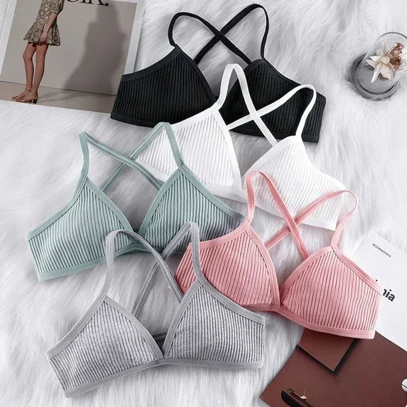 Bralette Triangle Deep V Style Français Sans Armatures - Lingerie Douce et Confortable - Just For Pure Ladies