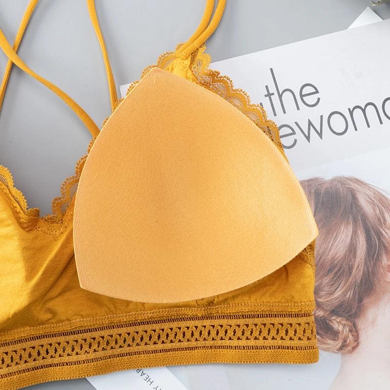 Ensemble de Lingerie Femme en Dentelle - Soutien-gorge Sans Coutures Dos Nu et Culotte Assortie