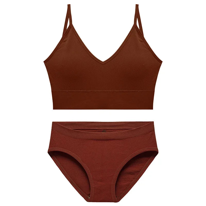 Ensemble Soutien-gorge Push-up et String Seamless - Lingerie Sport Fitness Femme