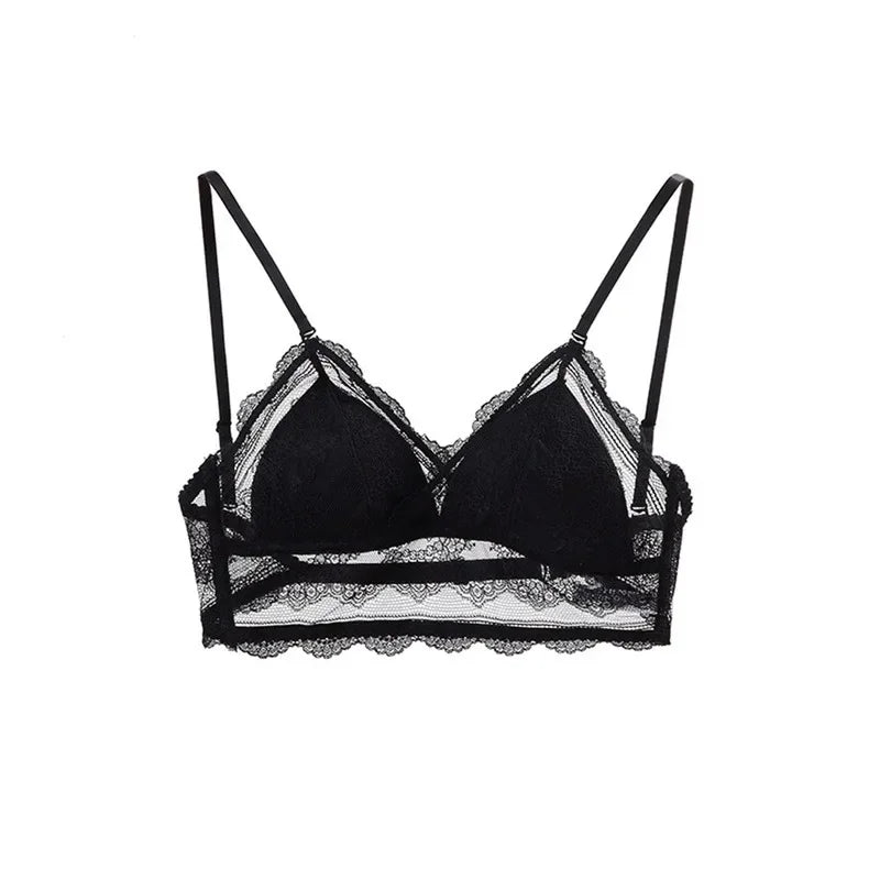 Soutien-gorge en Dentelle Deep V Dos Nu Sans Armatures - Bralette Push-up Seamless
