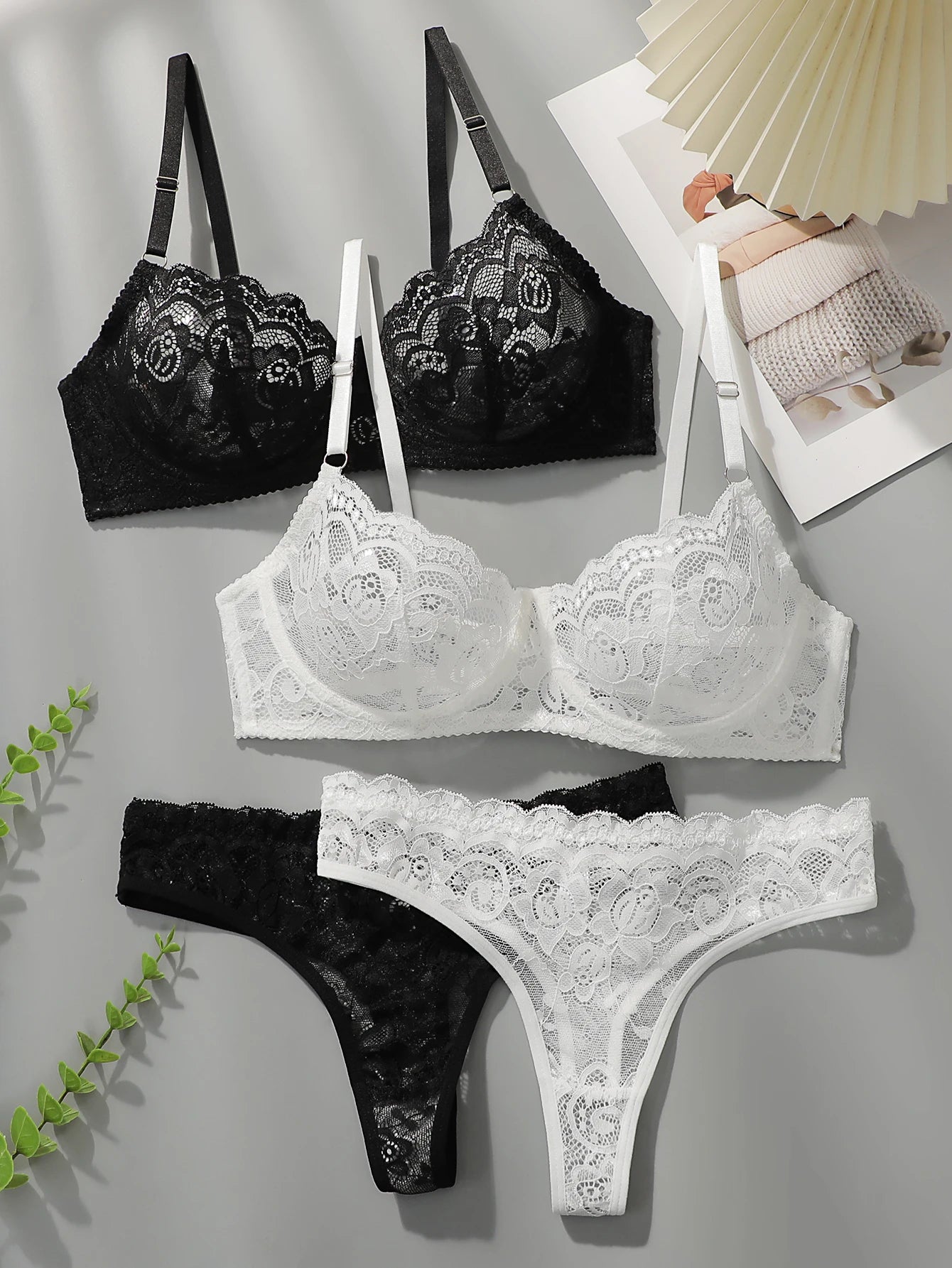 Ensemble Lingerie Dentelle Push-Up