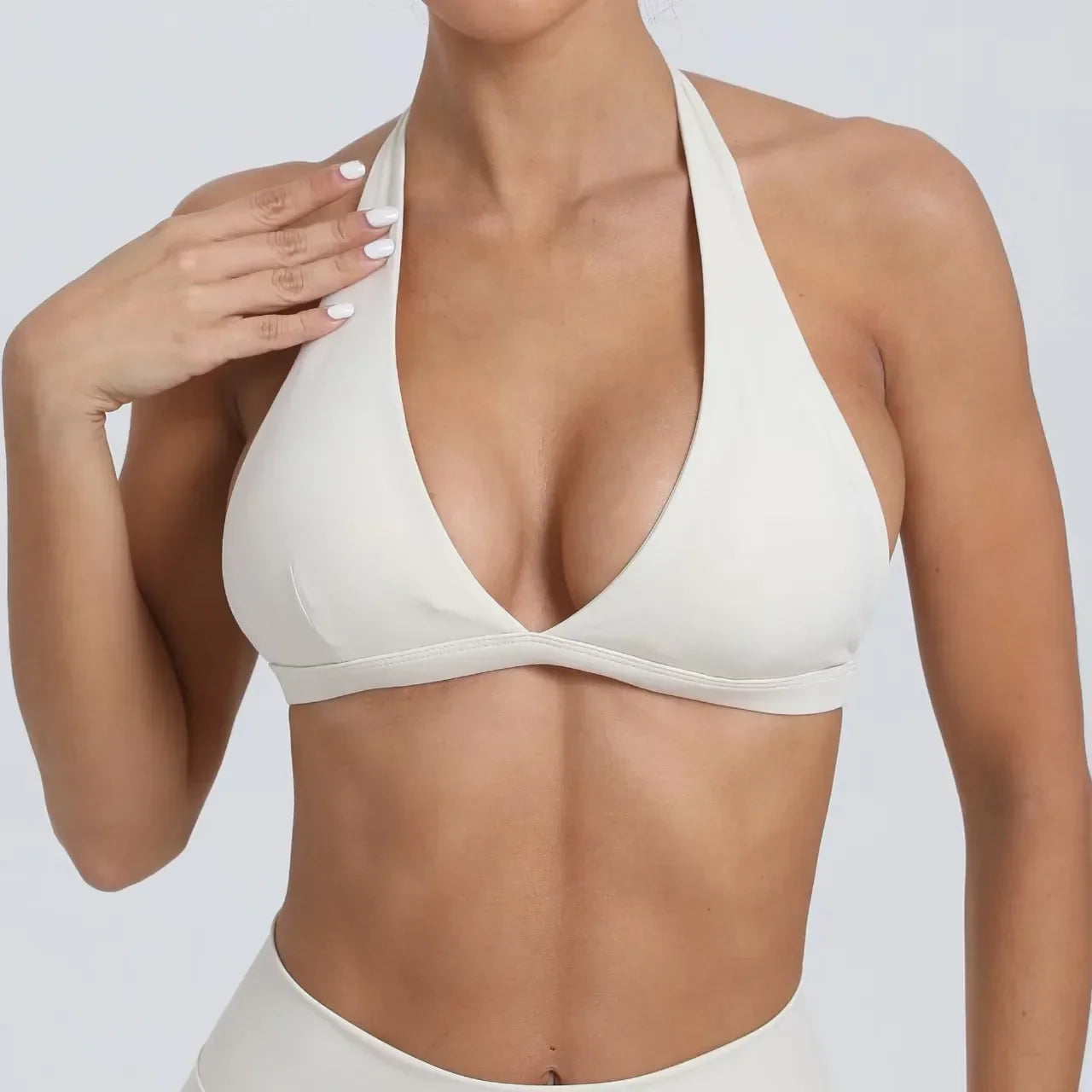 Brassière de Sport Femme Sans Coutures Dos Ouvert - Support Moyen Yoga Fitness - Just For Pure Ladies