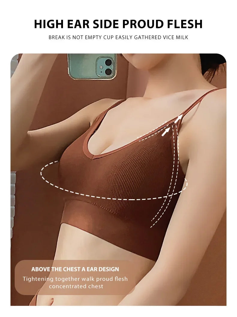 Ensemble Soutien-gorge Push-up et String Seamless - Lingerie Sport Fitness Femme