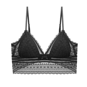 Soutien-gorge en Dentelle Française dos Nu sans Armatures - Bralette Triangulaire Douce