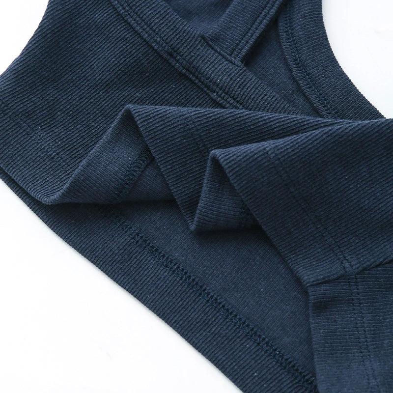 Top Tube Tricoté en Coton Femme - Débardeur Côtelé Élastique Sans Manches Style Streetwear