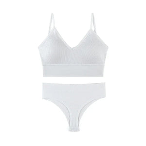 Ensemble Soutien-gorge Push-up et String Seamless - Lingerie Sport Fitness Femme