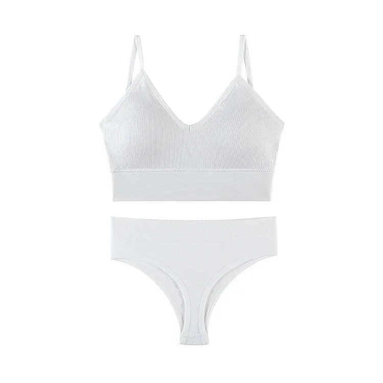 Ensemble Soutien-gorge Push-up et String Seamless - Lingerie Sport Fitness Femme