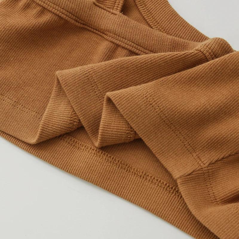 Top Tube Tricoté en Coton Femme - Débardeur Côtelé Élastique Sans Manches Style Streetwear