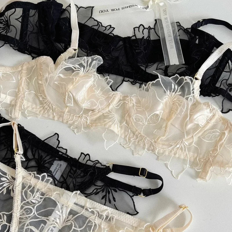 Ensemble Soutien-gorge Push-up Dentelle Coton