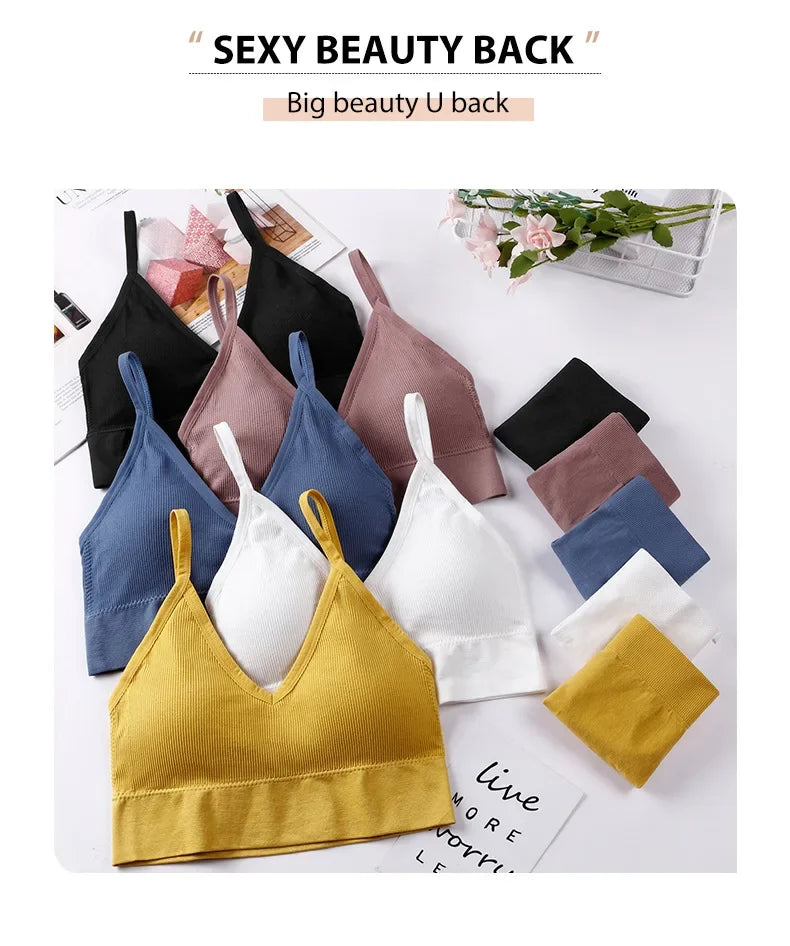 Ensemble Soutien-gorge Push-up et String Seamless - Lingerie Sport Fitness Femme