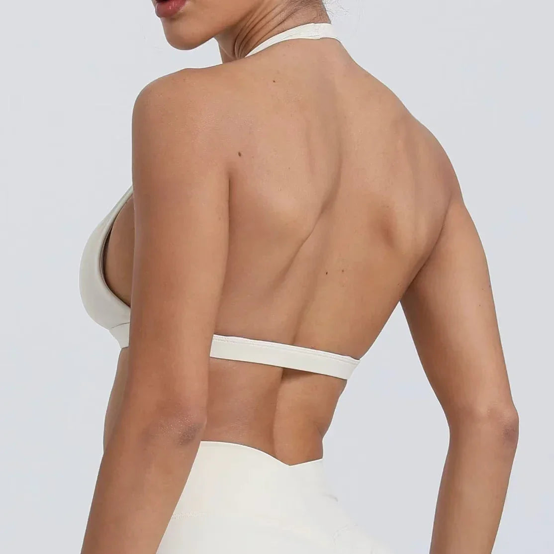 Brassière de Sport Femme Sans Coutures Dos Ouvert - Support Moyen Yoga Fitness - Just For Pure Ladies